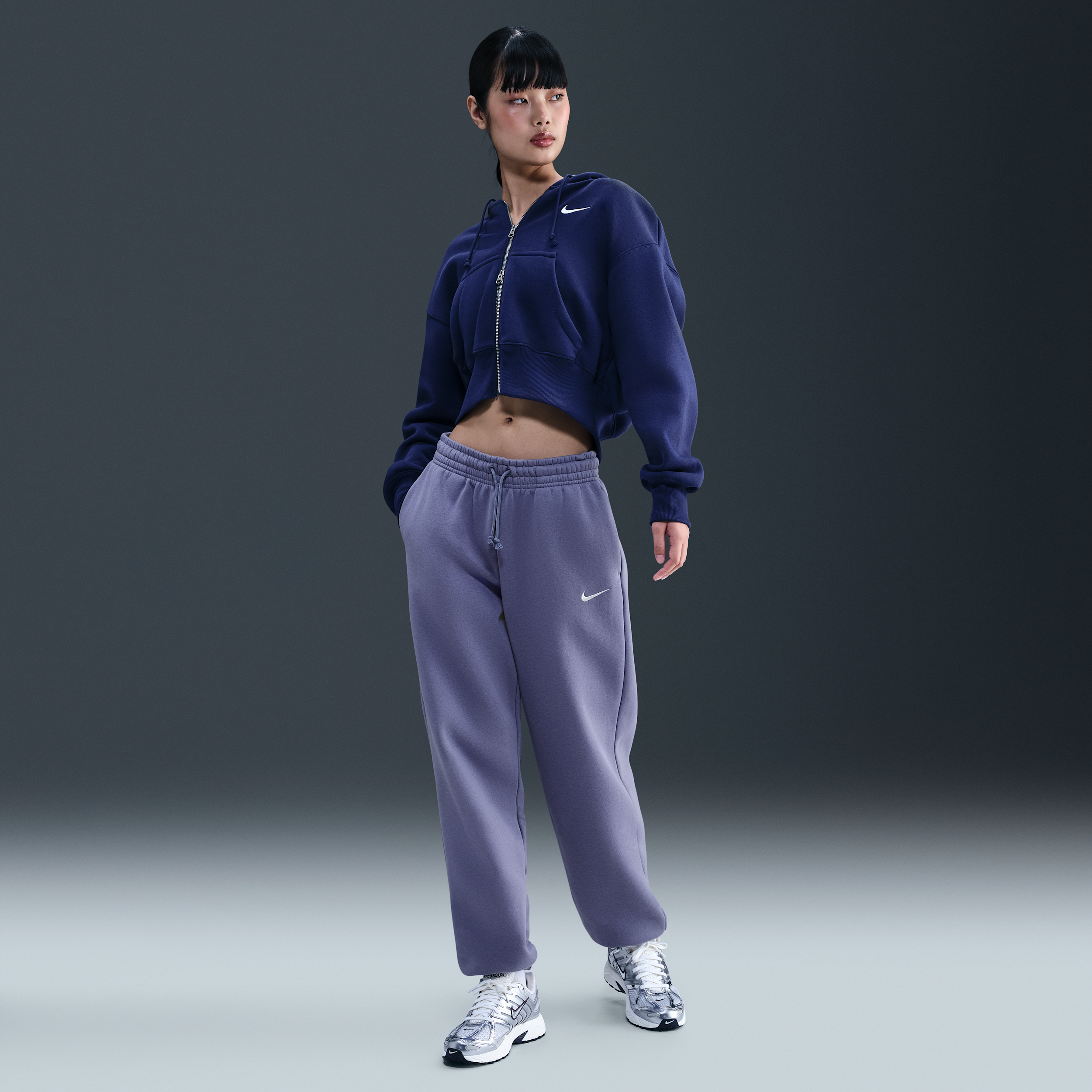 Nike Sportswear Phoenix Fleece Oversized joggingbroek met hoge taille voor dames - Blauw