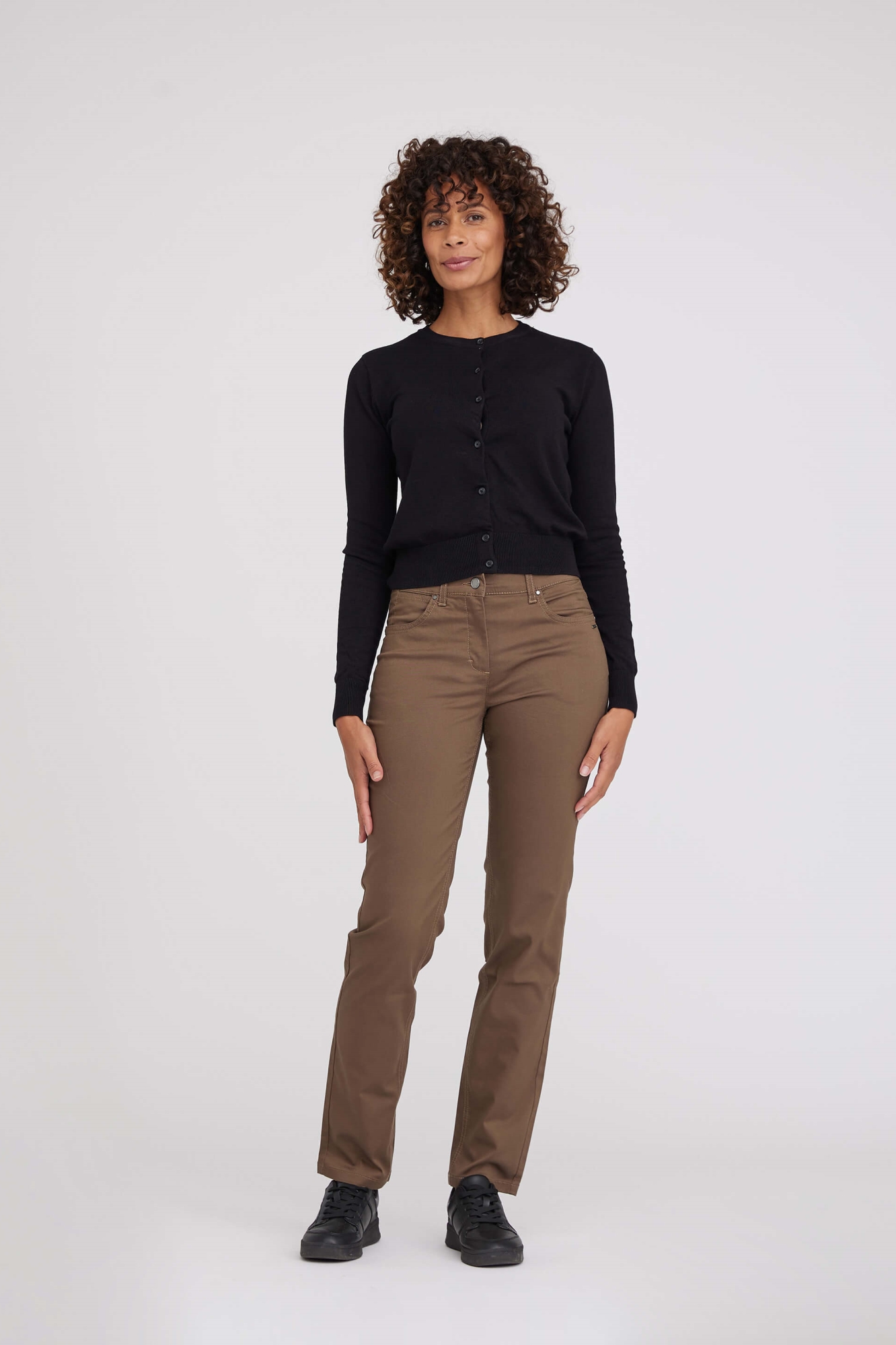 LAURIE Damen vegan Hose Charlotte Regular Ml Chocolate Chip Braun