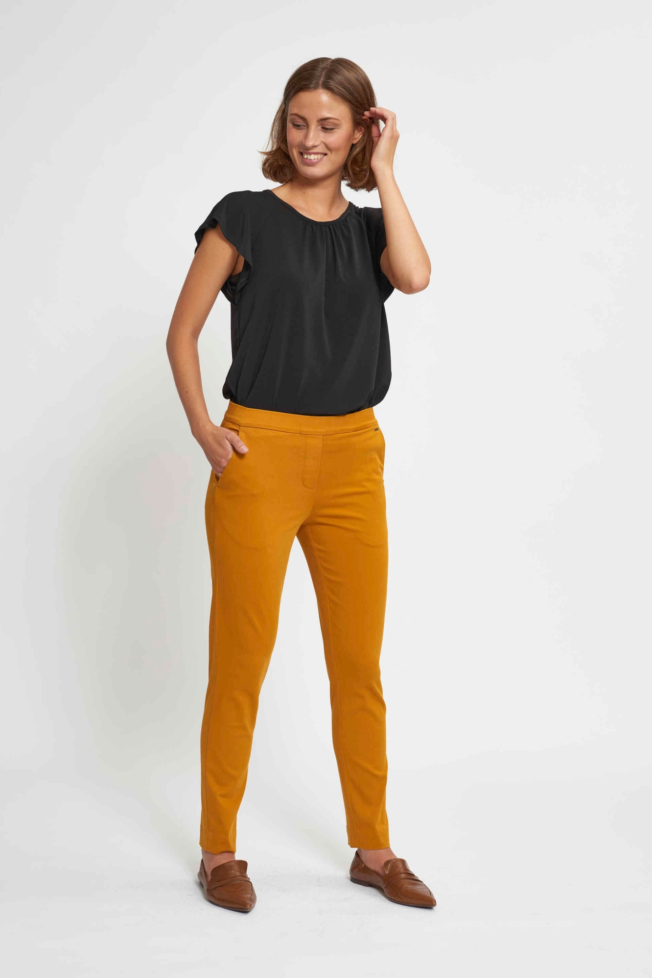 LAURIE Damen vegan Hose Fanny Slim Sl Ginger