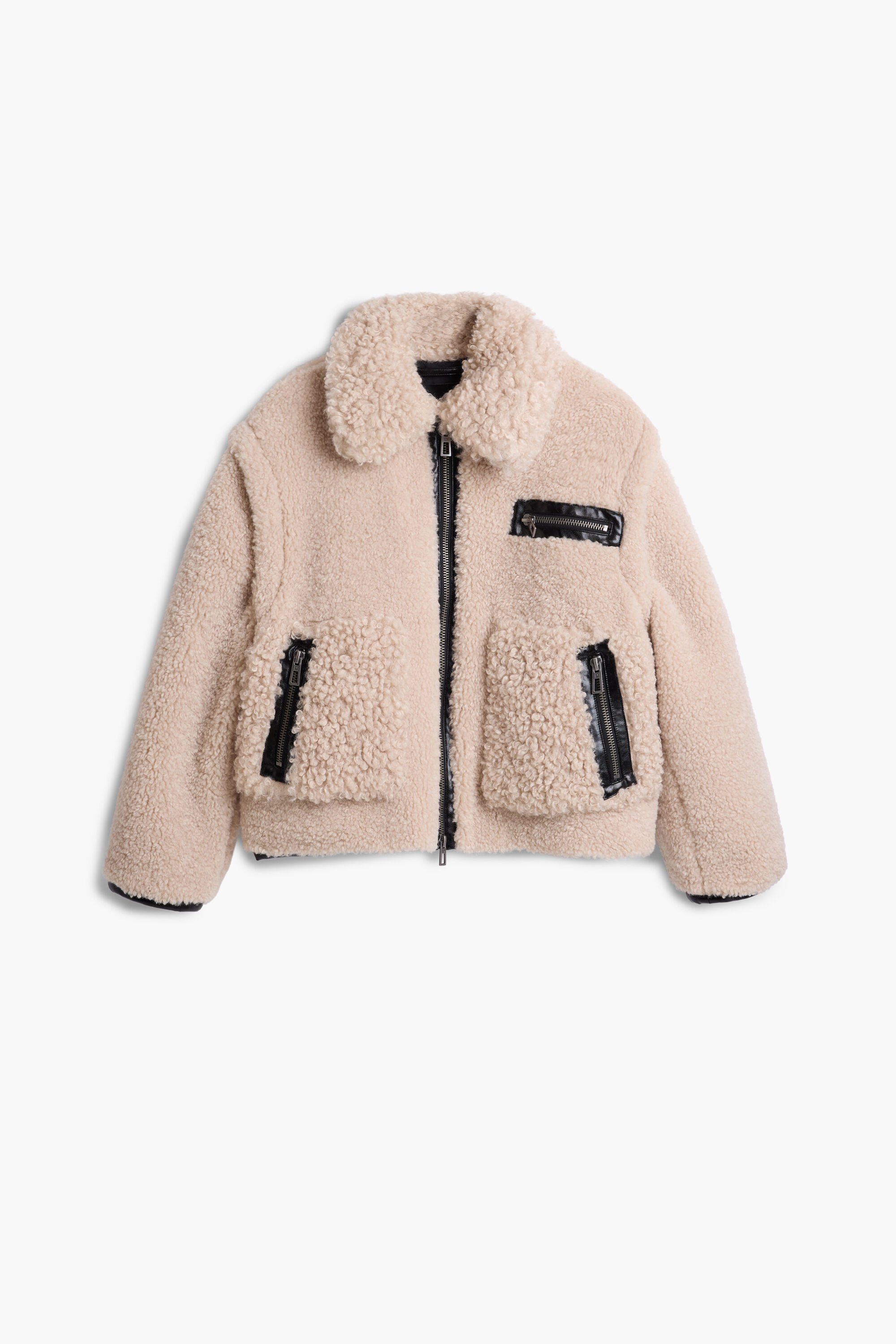 Desigual Korte jas van teddystof - BROWN