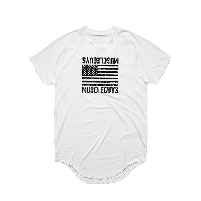 Muscle Guys Muscleguys Heren Comfortabel en sneldrogend fitness-T-shirt Mesh Spier Korte mouwen Gymtraining Hardloopkleding Bodybuilding Sport-T-shirts XXL wit