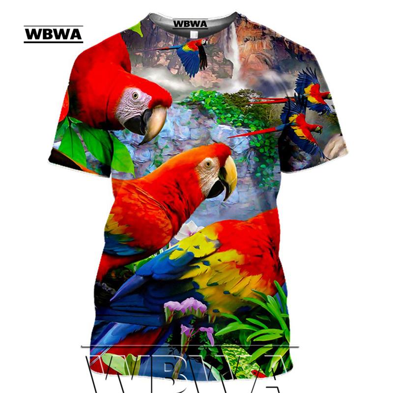ETST WENDY 05 Papegaai T-shirt Mannen Bloem T-shirt Hip Hop Tee Dier Brid 3d Print T-shirt Vrouwen Kleding Casual Tops Heren sweatshirt Shirts L