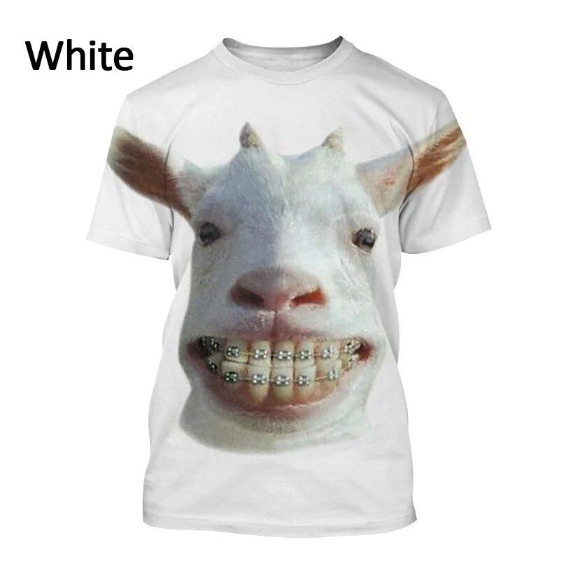 Bobby 2 Zomer 3D-printen geit extra grote losse pasvorm grappige straat ronde hals kleding korte mouw sneldrogend top T-shirt. XXL