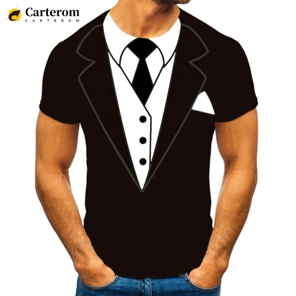 Bobby 2 Neppak 3D-geprint T-shirt Smoking Retro Stropdas Pak Patroon Modetrend Grappig T-shirt Mannen Gepersonaliseerd Casual T-shirt XXL