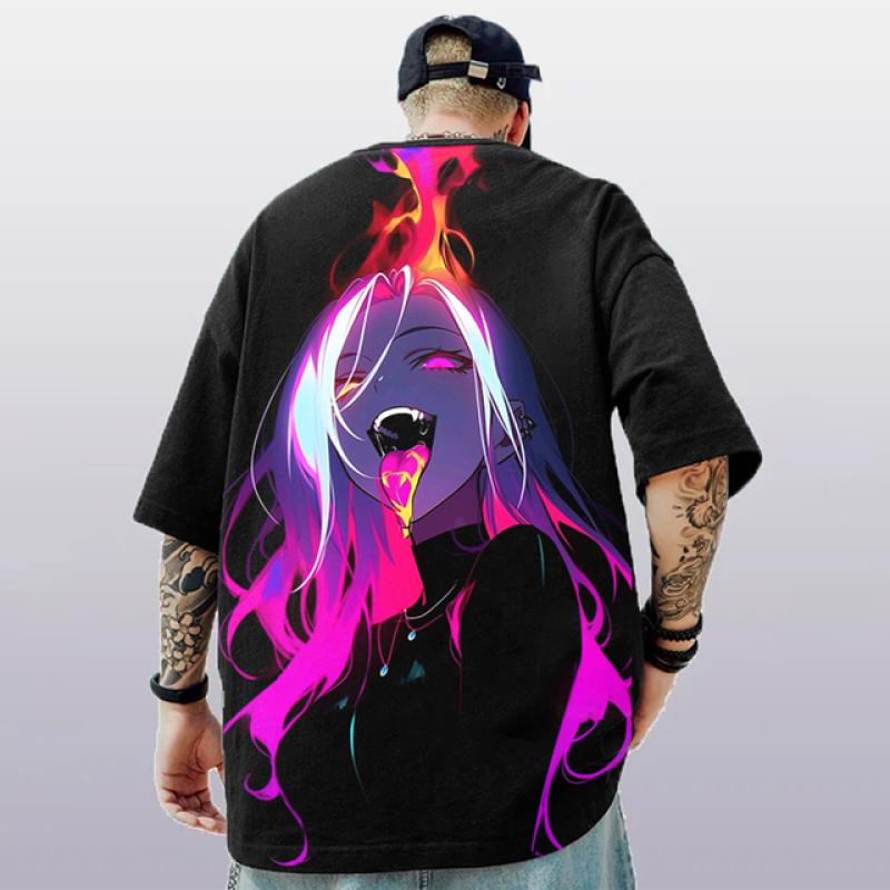ETST WENDY 005 3D Anime Karakter Print Heren T-shirt 2024 Nieuw Oversized Korte Mouw T-shirt Voor Heren Street Hip-Hop Tee Top Snel Drogende T-shirts XL