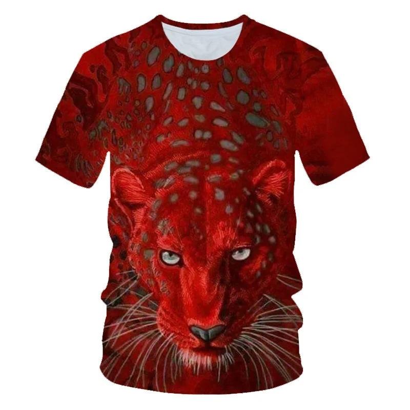 Huiteng Zomer Nieuw dierenpatroon Heren T-shirt met print en leuke elementen O-hals Plus Size Comfortabele top met korte mouwen 5XL