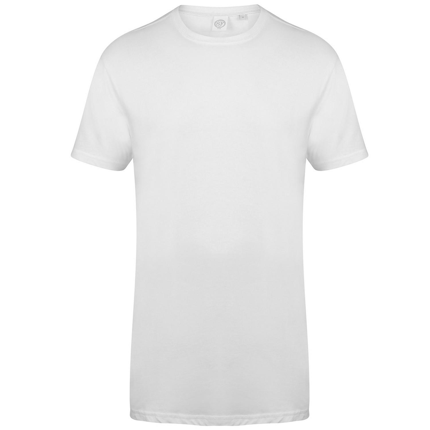 SF Men SF Heren heren longline T-shirt met gedimde zoom M wit