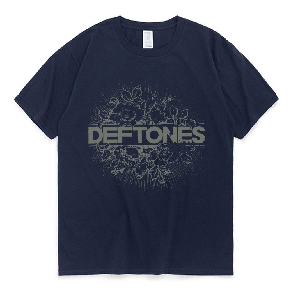 Nexus Athleisure Punk Metal Rock Band Deftones Bloemen Burst Afbeelding T-shirt Mannen Straat Vintage Casual Katoenen T-shirt Gothic Harajuku T-shirt mannelijke XL Vloot
