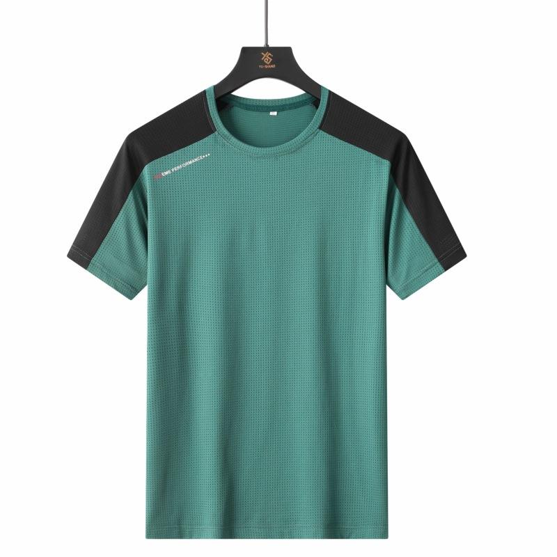 Queshark (L-8XL) Ijs Zijde Sneldrogende Korte Mouwen Mannen Sport T-shirt Camping Wandelen Vissen T-shirt Heren Halve Mouwen Fitness Tops 2XL
