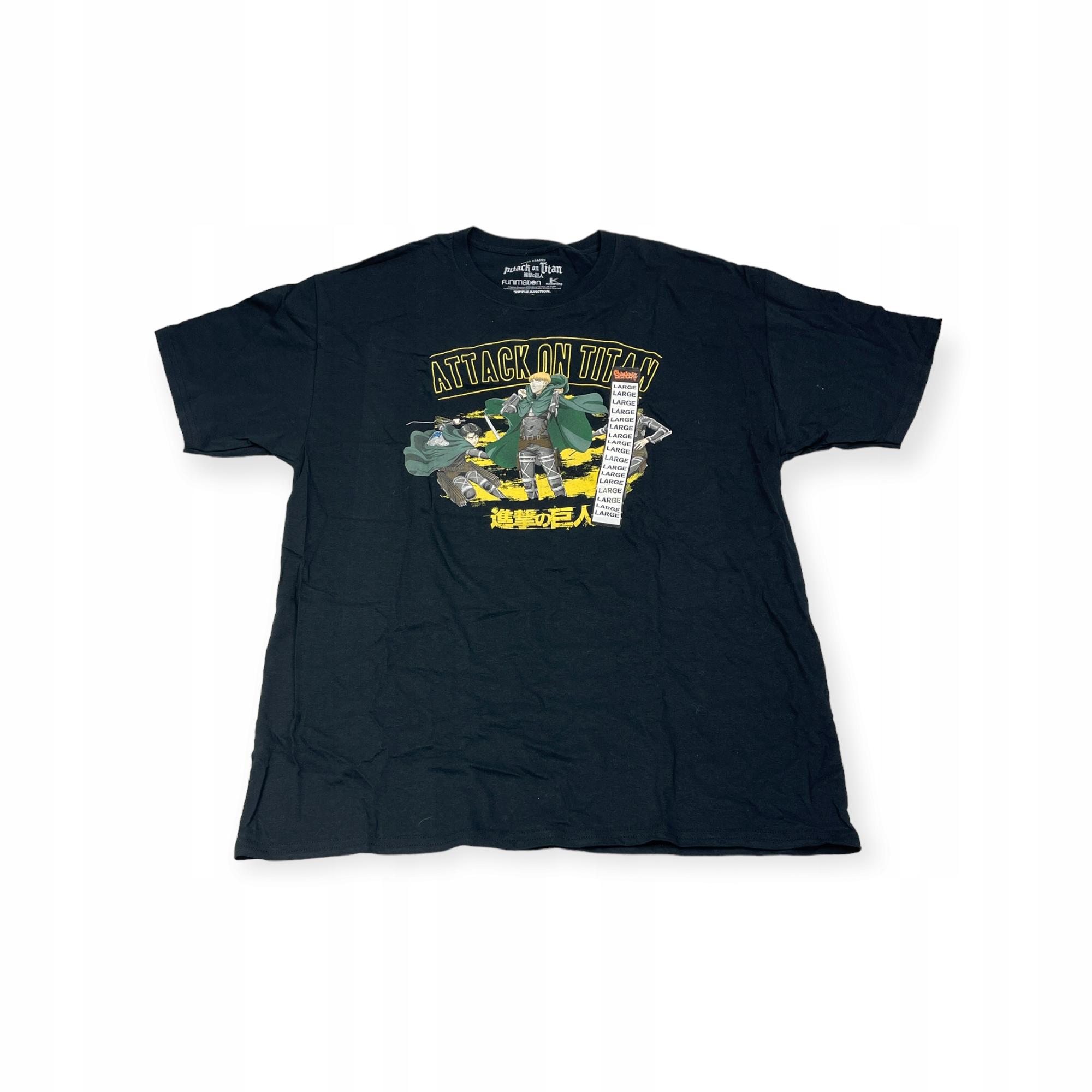 Outletup-clothes Koszulka T-shirt męski okrągły dekolt SPENCER'S ATTACK ON TITAN L
