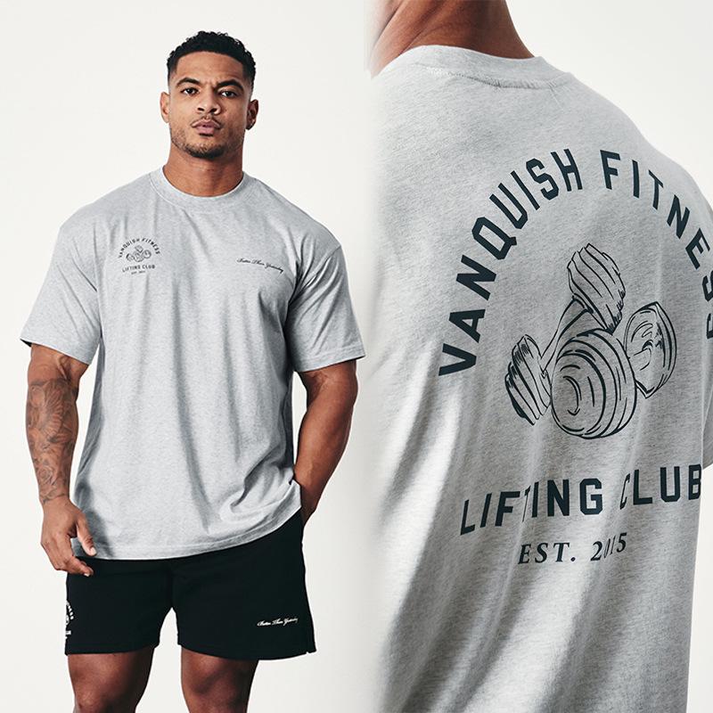 StrideBox VQ Men's Plus Size Cotton Fitness T-Shirt - Short Sleeve for Running and Casual Wear L