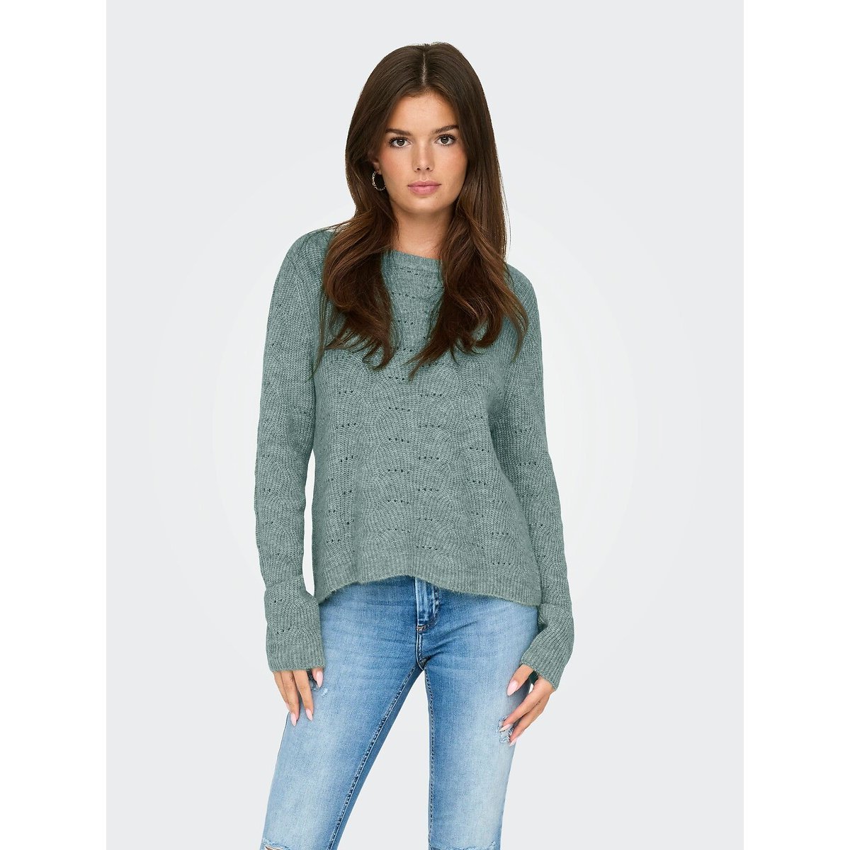 Only Trui met ronde hals ONLLOLLI L/S PULLOVER KNT NOOS