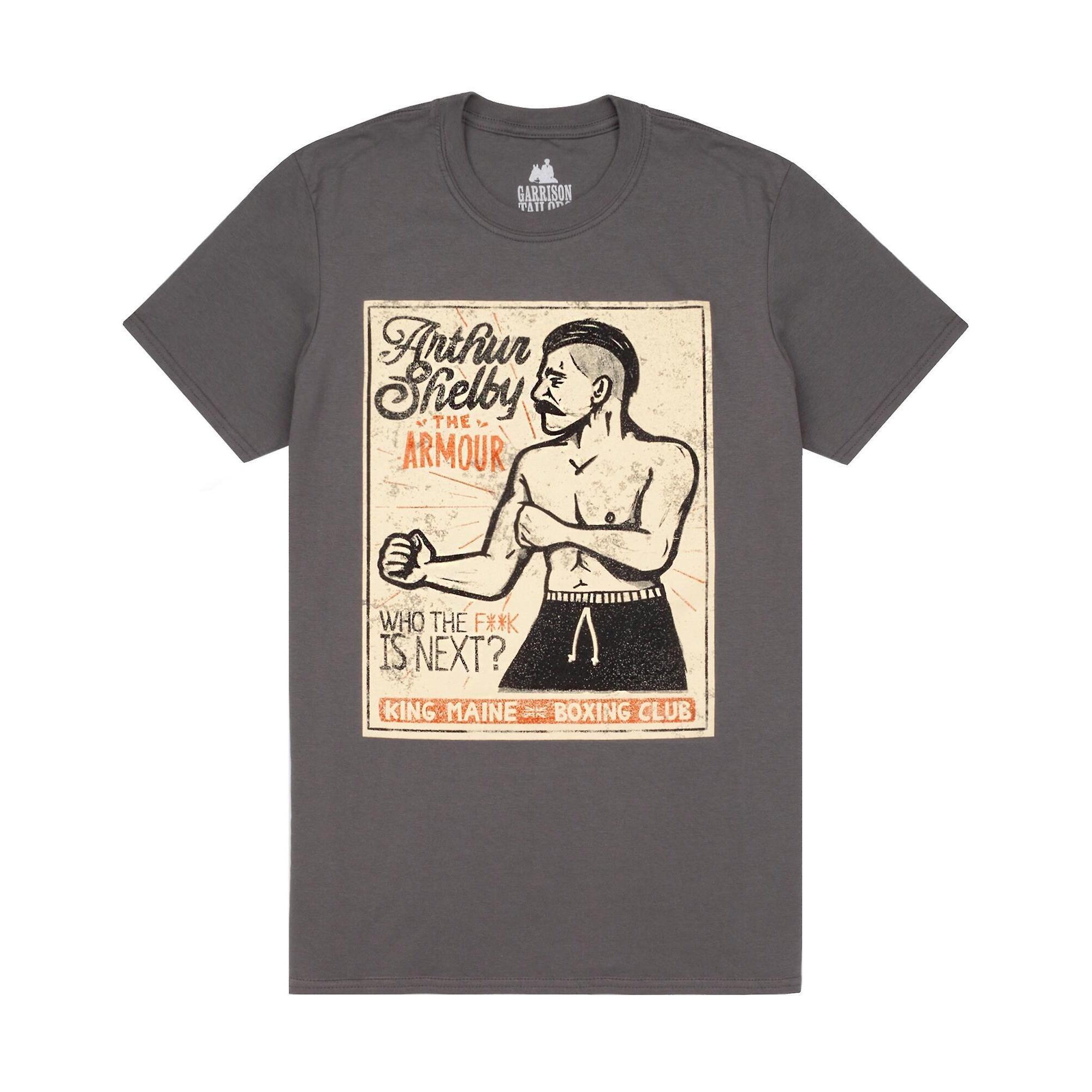 Peaky Blinders Heren Arthur Shelby Poster T-shirt M grijs
