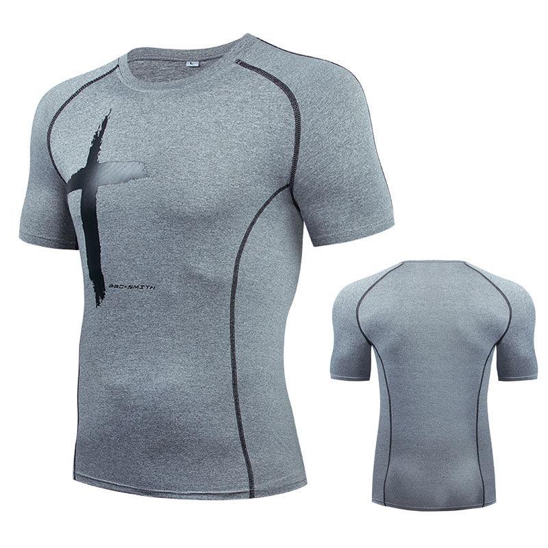 YOUNAXIN Sport-T-shirt voor heren Sneldrogend Fitness Compressie-T-shirts Outdoor Gym Training Hardlopen Korte mouwen Panty Bodybuilding Tops XL
