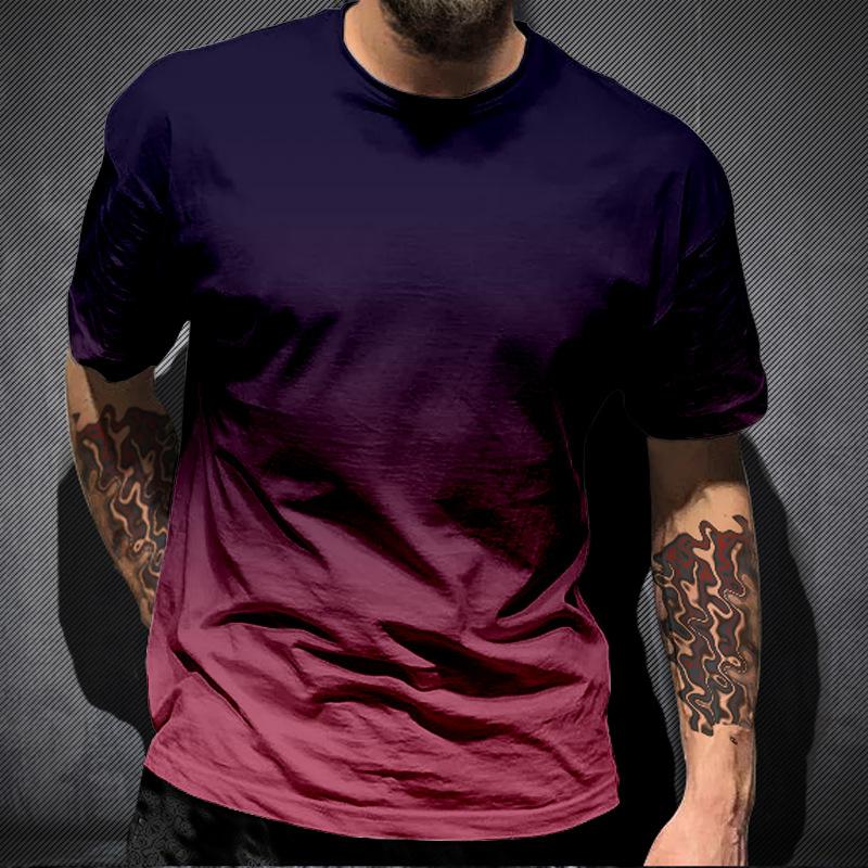 WowClassic Zomergradiënt 3D-printen Tees Man Digitale print T-shirt met korte mouwen voor heren Plus maten 5XL