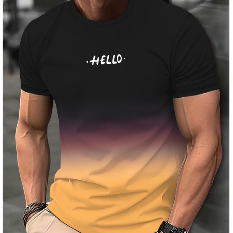 ETST 03 2024 Casual Heren T-shirts Lente Kleding Ombre Shirts Oversized Korte Mouw Tops Jongens Tees 5XL Vintage Voor Heren T-shirts XL