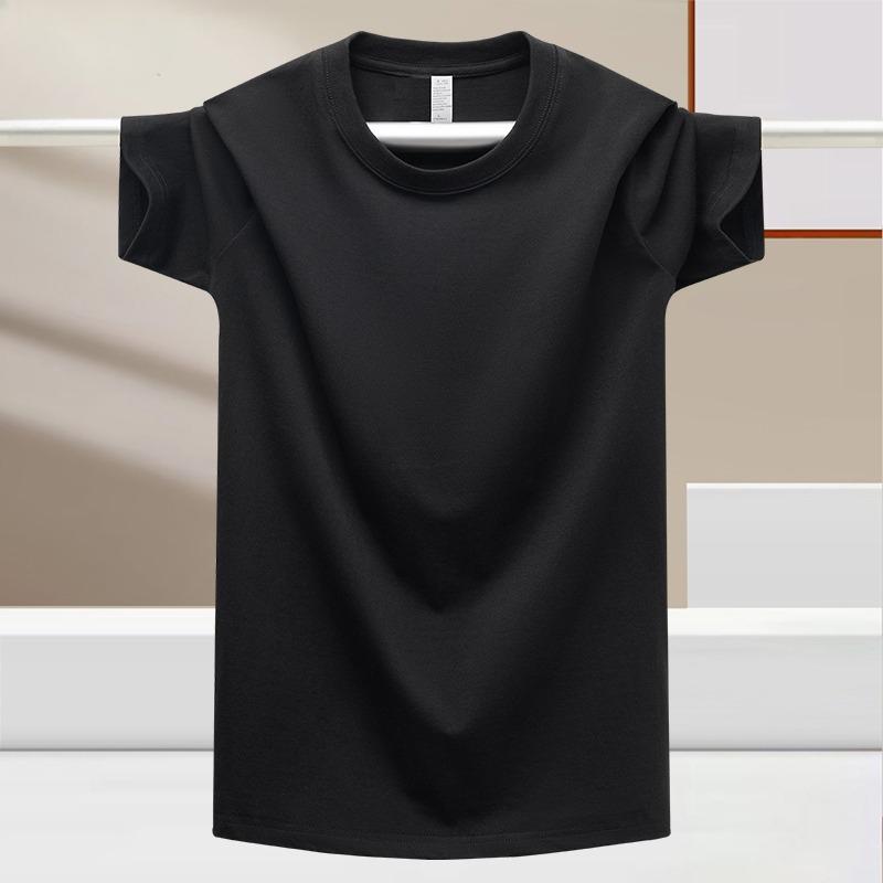 LOVE YOURSELF PLEASE Zomer-T-shirt van 100% katoen voor heren – losse pasvorm, ademend effen gekleurd T-shirt voor buitensporten en fitnessoefeningen 4XL