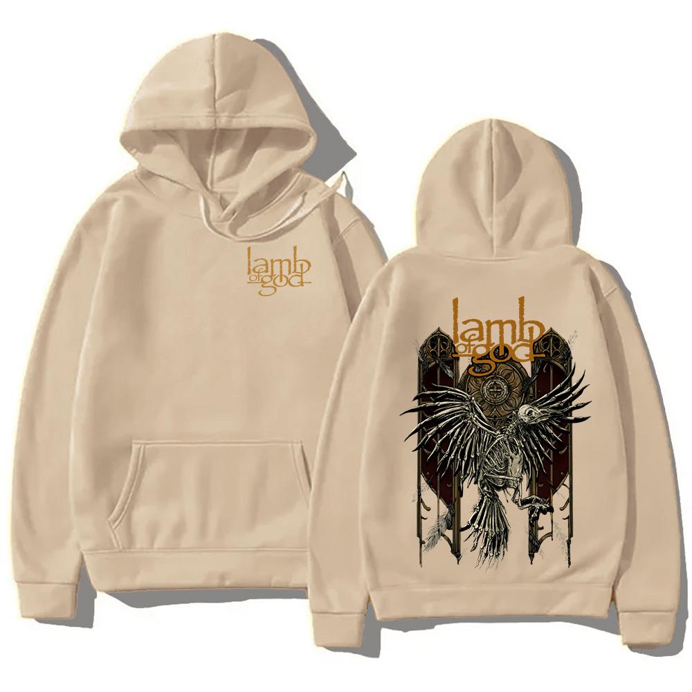 Trendy discount Lamb of God Heavy Mental Band T-shirt Hoodies Heren Retro Kleding Lamb of God Albumhoezen Grafische Sweatshirts Harajuku Pullover L
