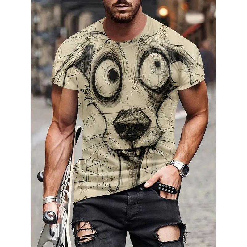 Transmission of love Monster Graffiti Art Grafisch T-shirt voor heren, dierenprint 3D-geprinte T-shirts, zomer, casual, ronde hals, oversized, korte mouwen, tops, maat XS-6XL XXL