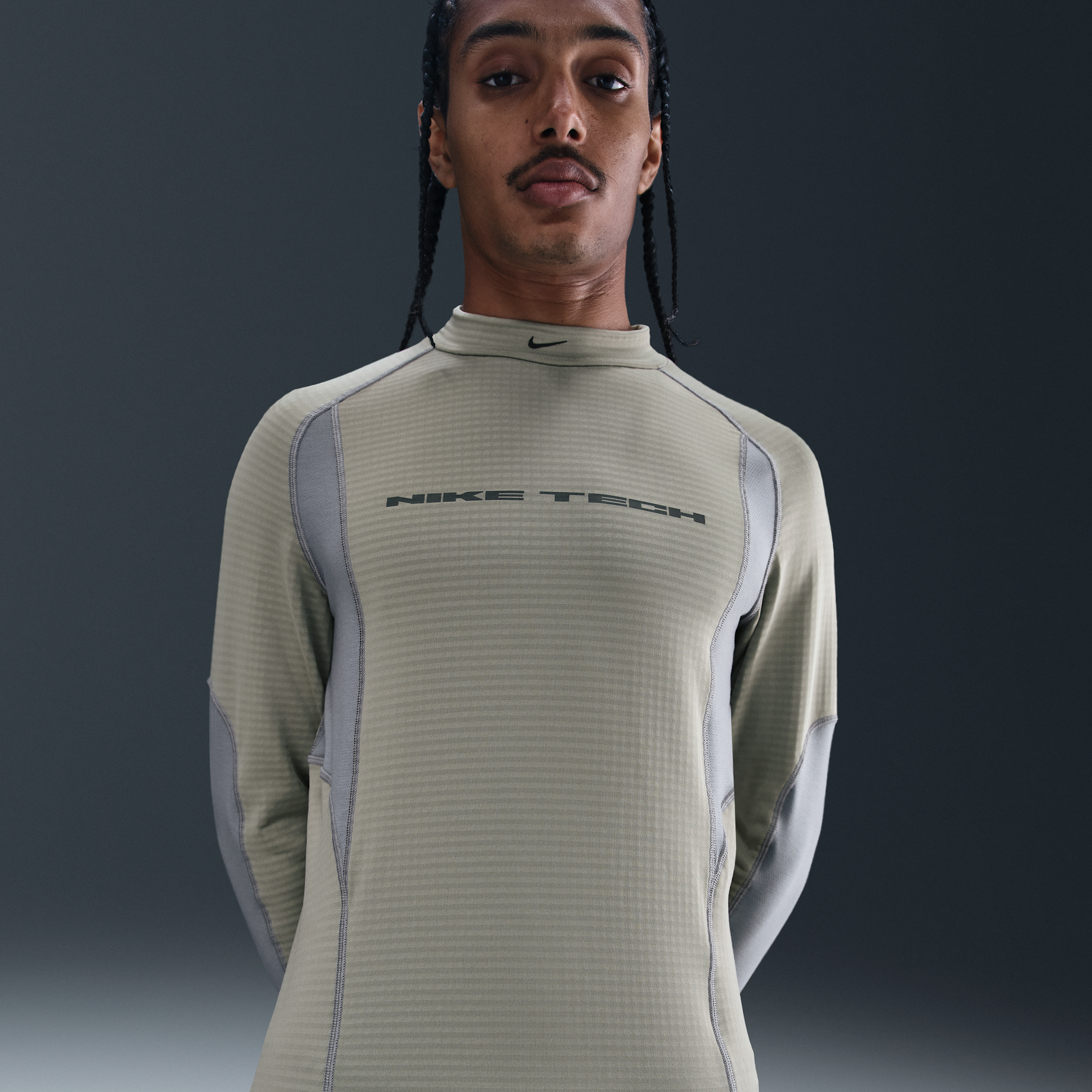 Nike Tech Base Layer Long Sleeve Top, grijs