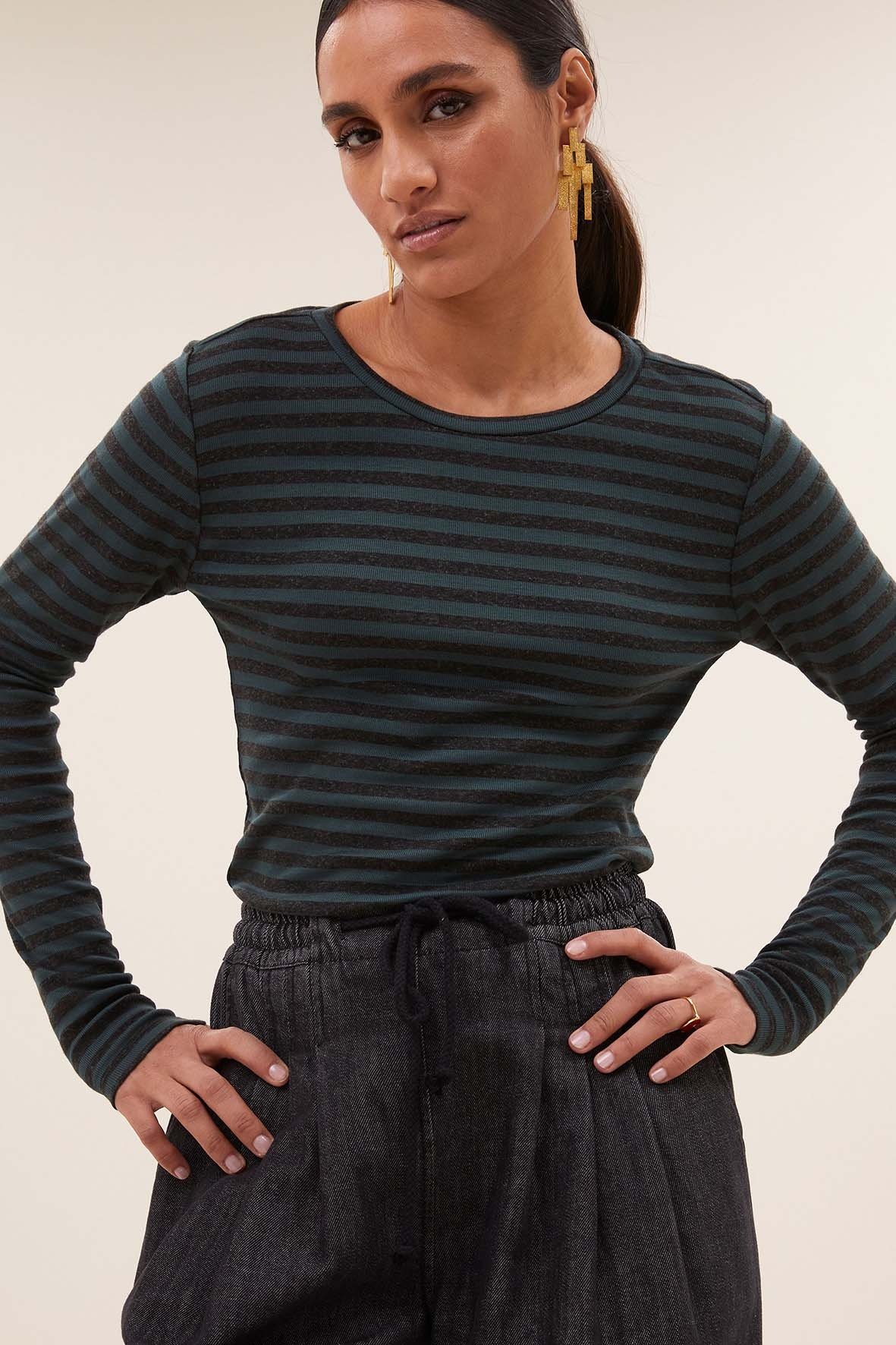 By-Bar Amsterdam 25511018 basic melange stripe top