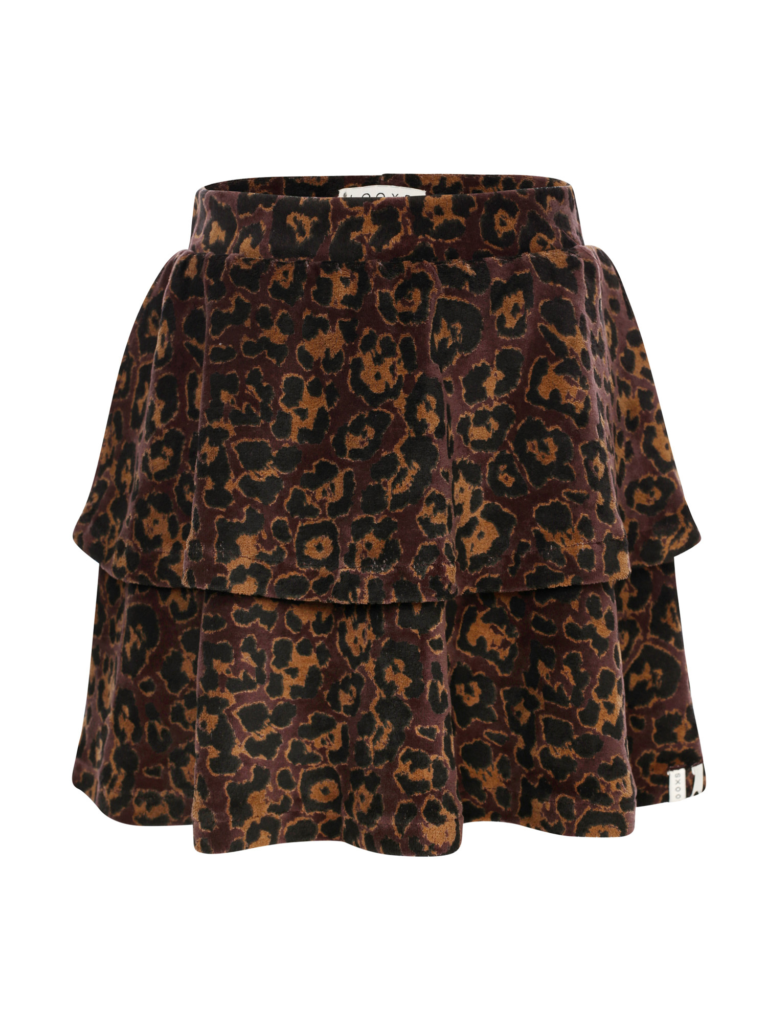 LOOXS Little winter velvet rok meisjes - bruin - luipaard