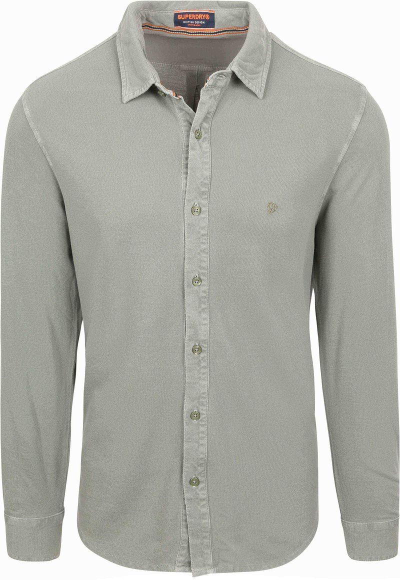 Superdry Overhemd Vintage Destroy Piqué Groen