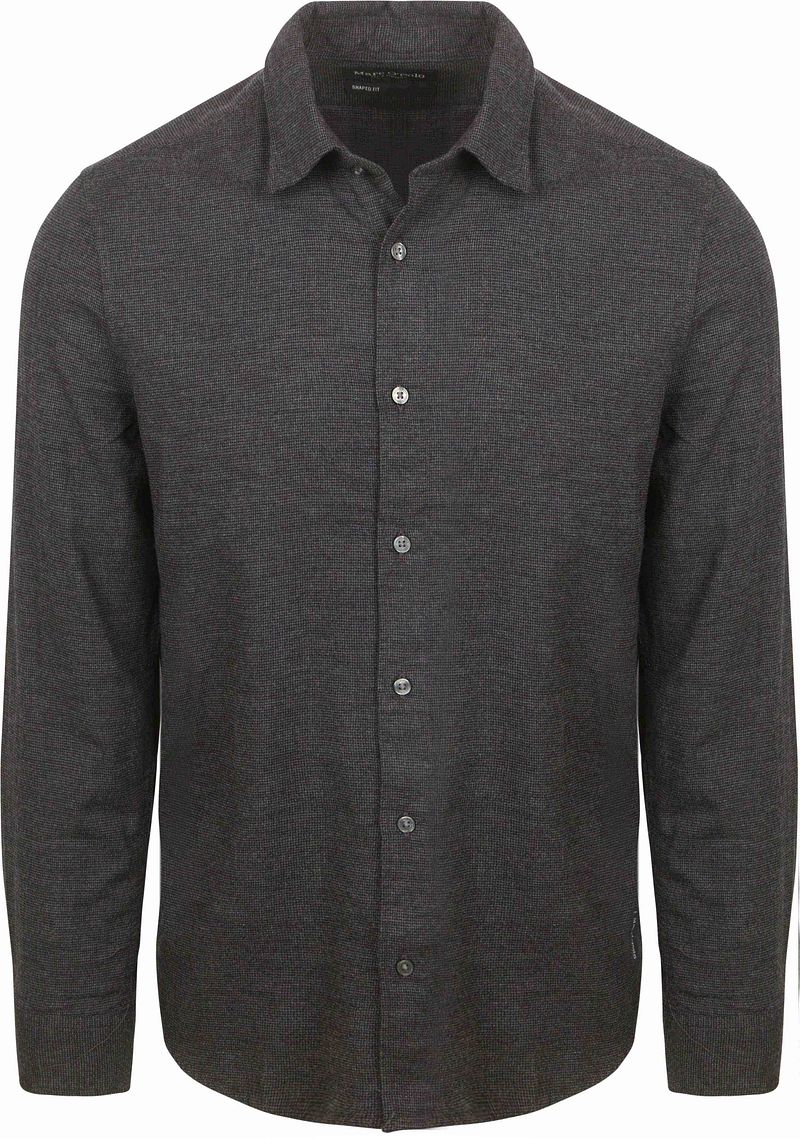 Marc O'Polo Overhemd Flanel Print Antraciet