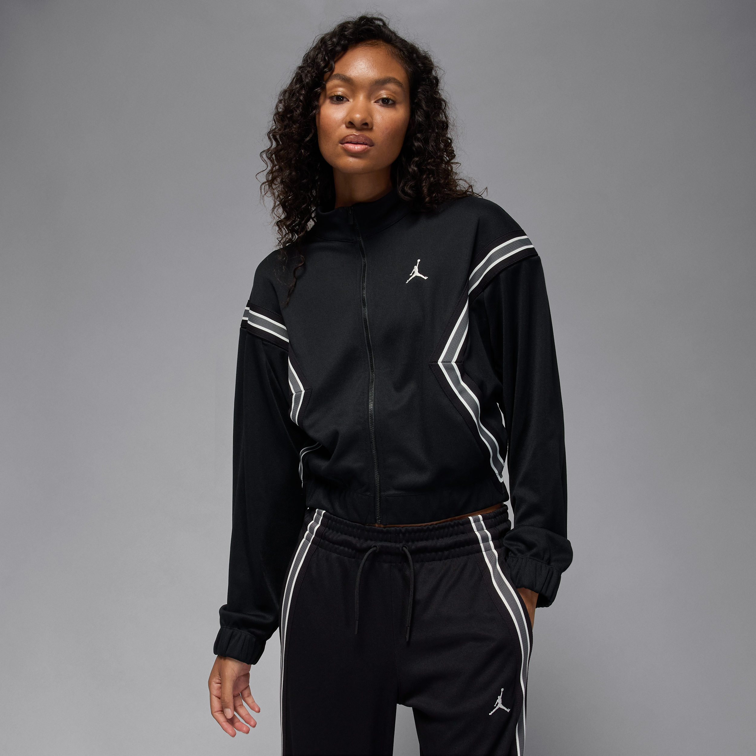 Jordan Brooklyn trainingsjack met rits voor dames - Zwart
