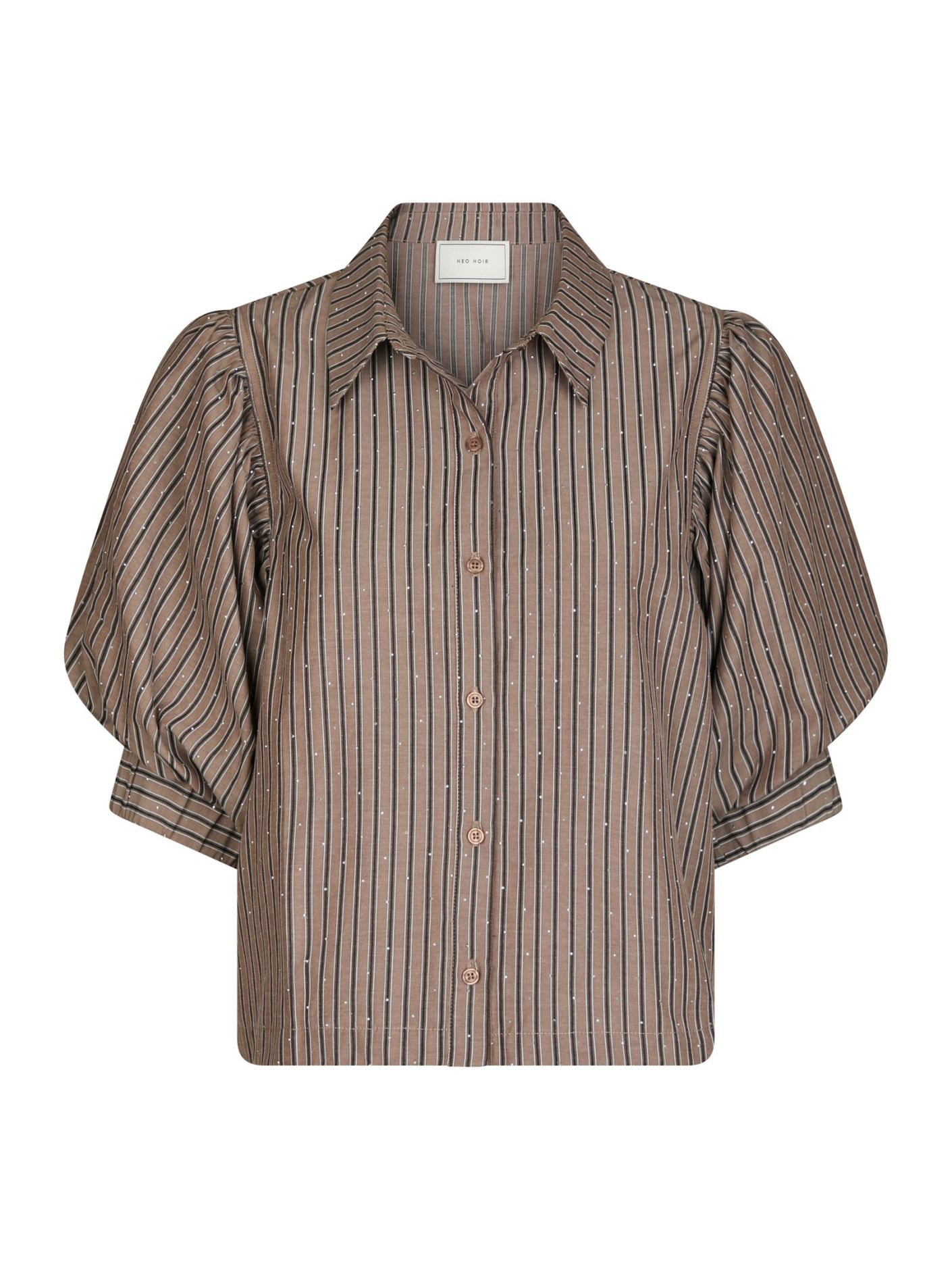 Neo Noir etta soft stripe stone shirt 166416 210 brown