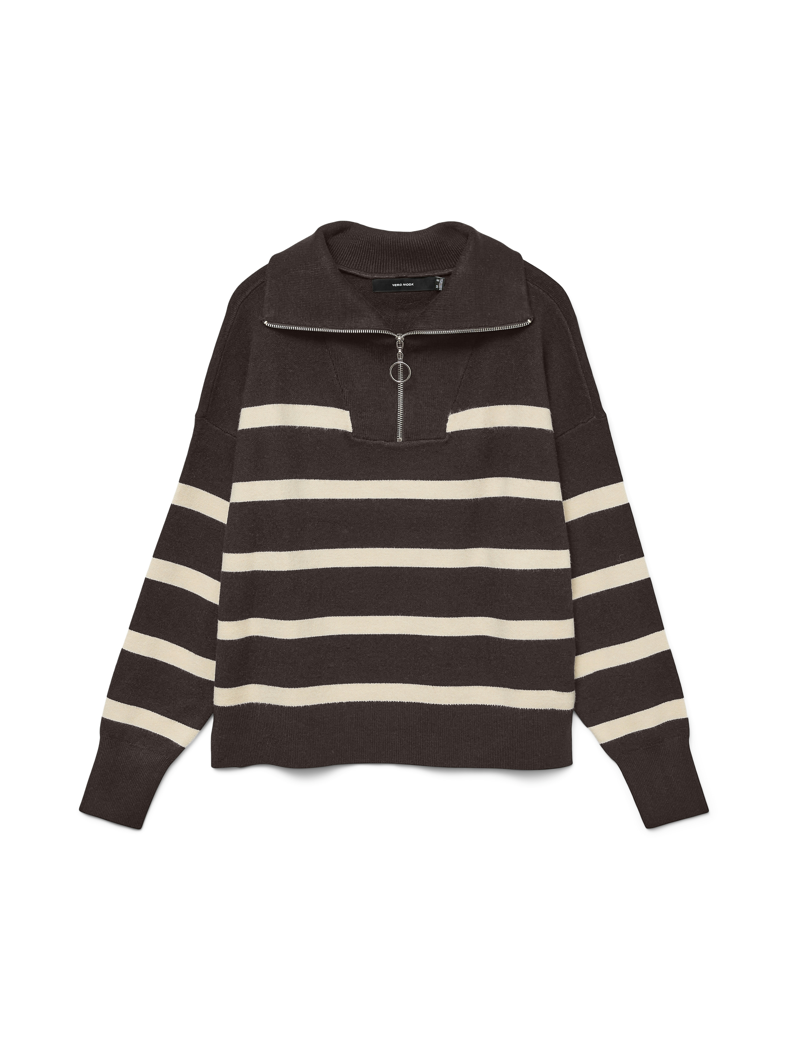 Vero Moda vmsaba stripe ls highneck blouse ga 10269246 chocolate torte