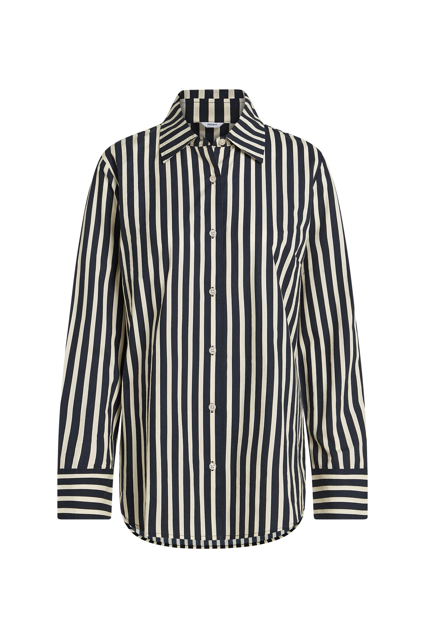 Penn & Ink W25se035ltd 90-05 penn&ink blouse stripe black ecru