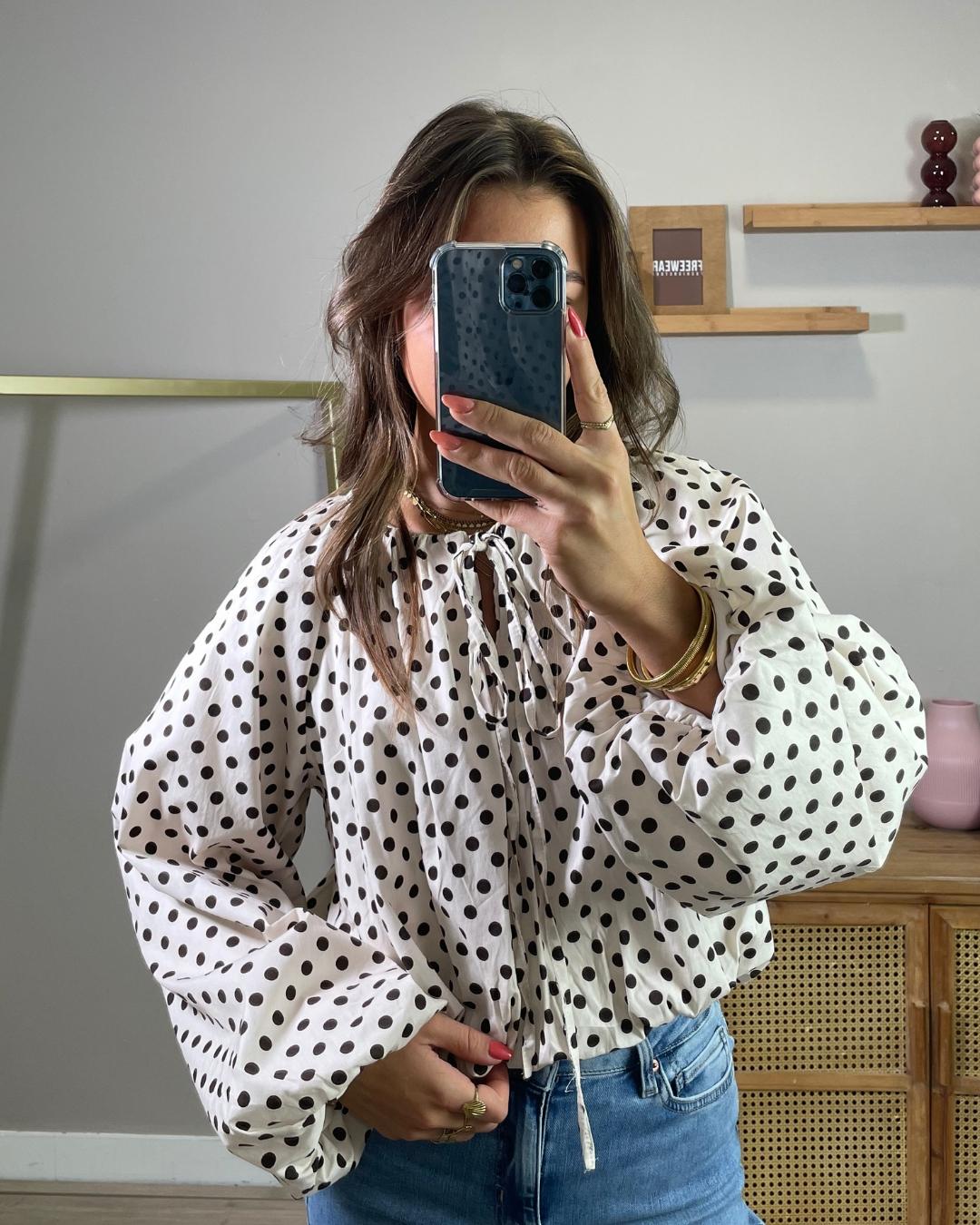 Ambika Blouse Uni Lm Strikje