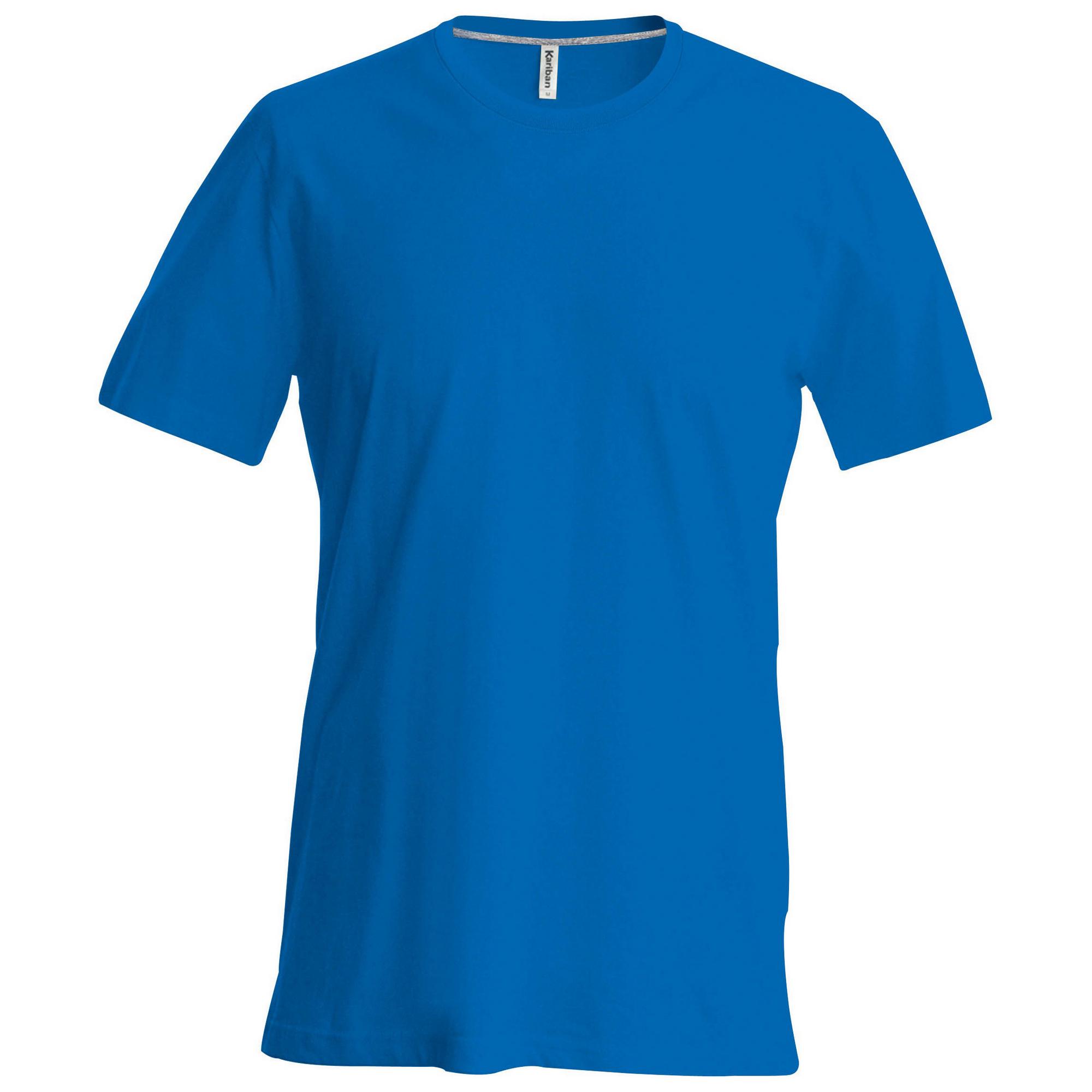 Kariban heren slim fit T-shirt met korte mouwen en ronde hals S