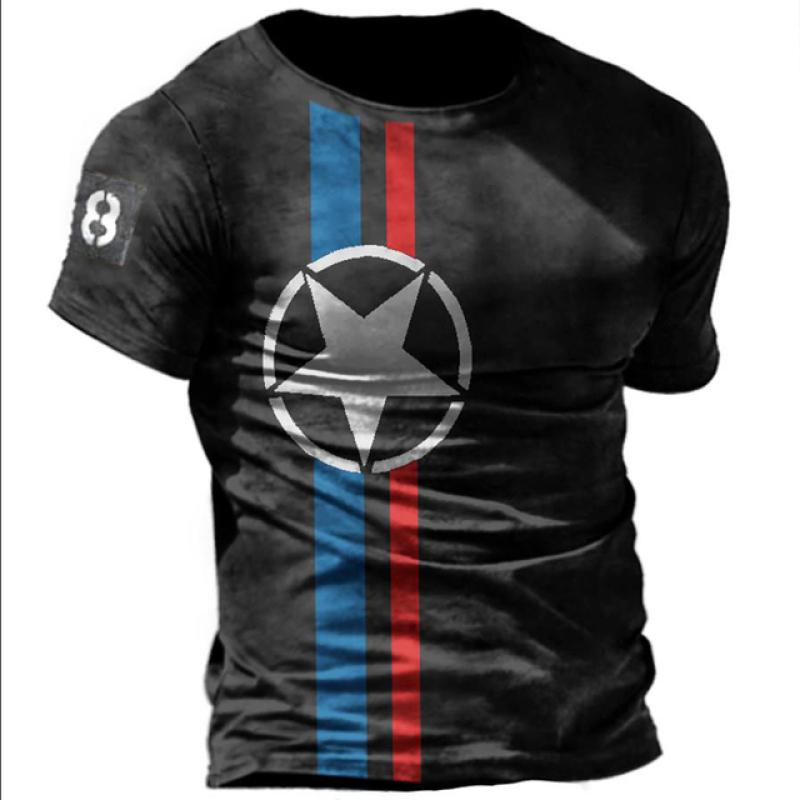 ETST 07 Mannen Vintage Motorfiets T-shirt 3d Print Casual Korte Mouw Losse Oversized T-shirts Voor Mannen Sweatshirt Heren Top Kleding camise 2XL