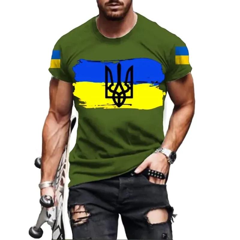 Wengy 2 Vintage Heren T-shirt Oekraïense T-shirt 3d Heren Oekraïne Militaire Leger Embleem T-shirts Oekraïense Vlag Logo T-shirt Tees XXS-6XL XL