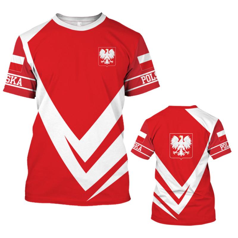 Subilier Polen T-shirt Voor Heren 3D Vlag Polska Grafische Print T-shirt Mode Oversized Korte Mouw Vintage Tops T-shirt Man kleding 2XL