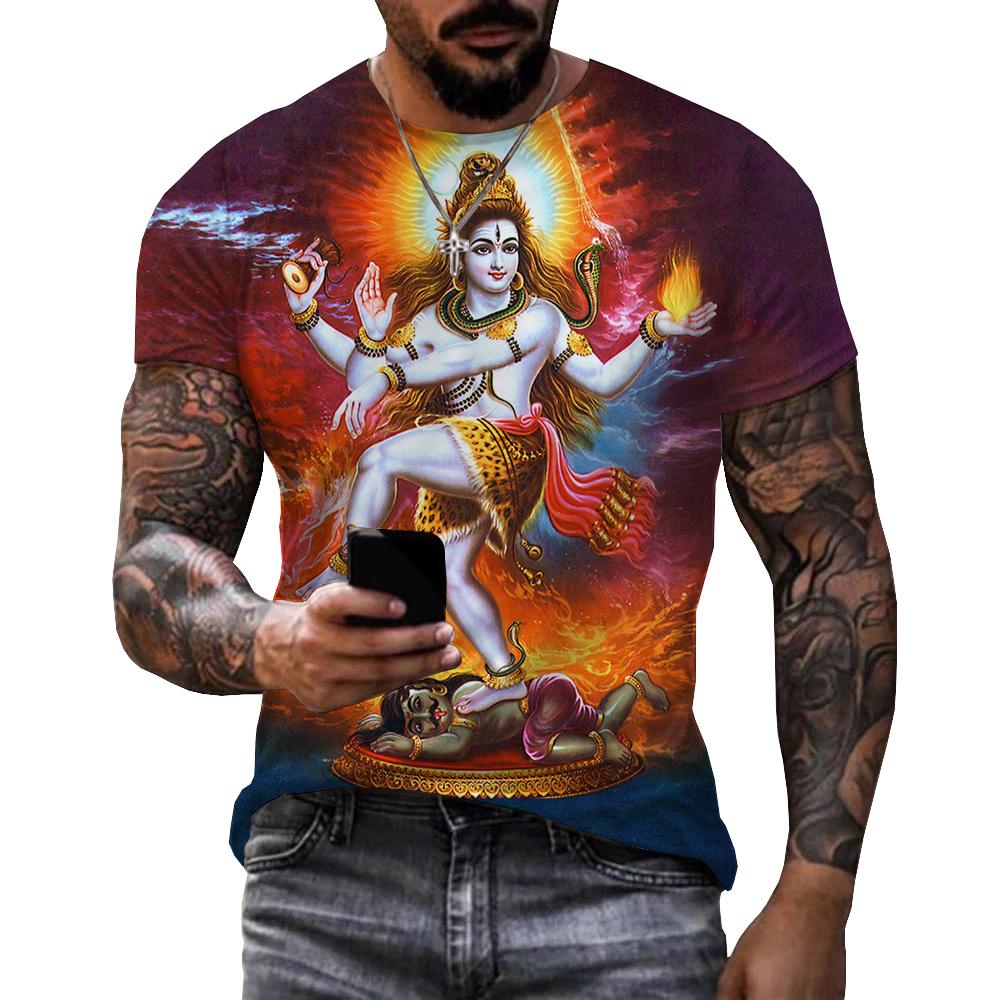 Chengyu Hindoe God Heer Shiva 3D Print T-shirts Hindoeïsme Vishnu Mannen Vrouwen Mode Oversized Korte Mouw T-shirt Kinderen T-shirts Tops Kleding M