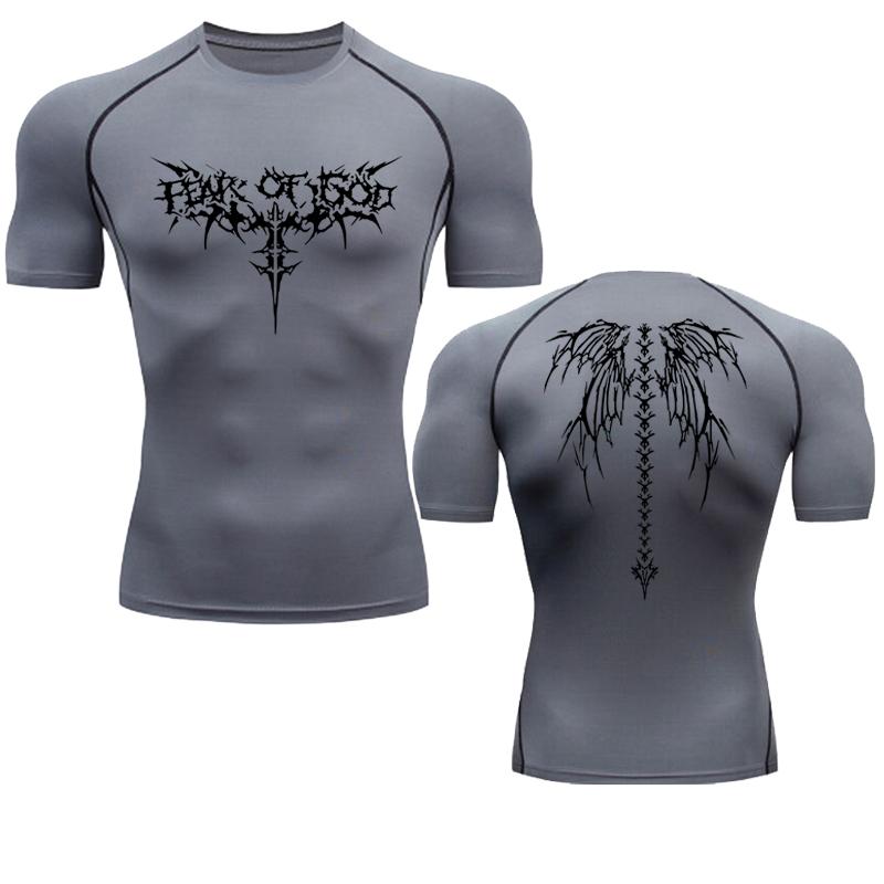 Xin nan zhuang Heren Compressie Shirt Anime Print Gym Sport Snel Droog Gym T-shirts Fitness Atletisch Ondershirts Elastisch Tops Tee Zomer Mannelijk M