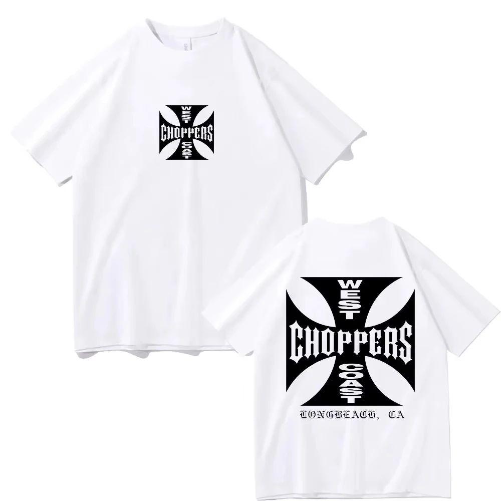 Our T-shirts West Coast Choppers Cross Frame Print T-shirt Mannelijke Hip Hop Streetwear Oversized T-shirts Mode T-shirts Heren Fleece Korte Mouw L