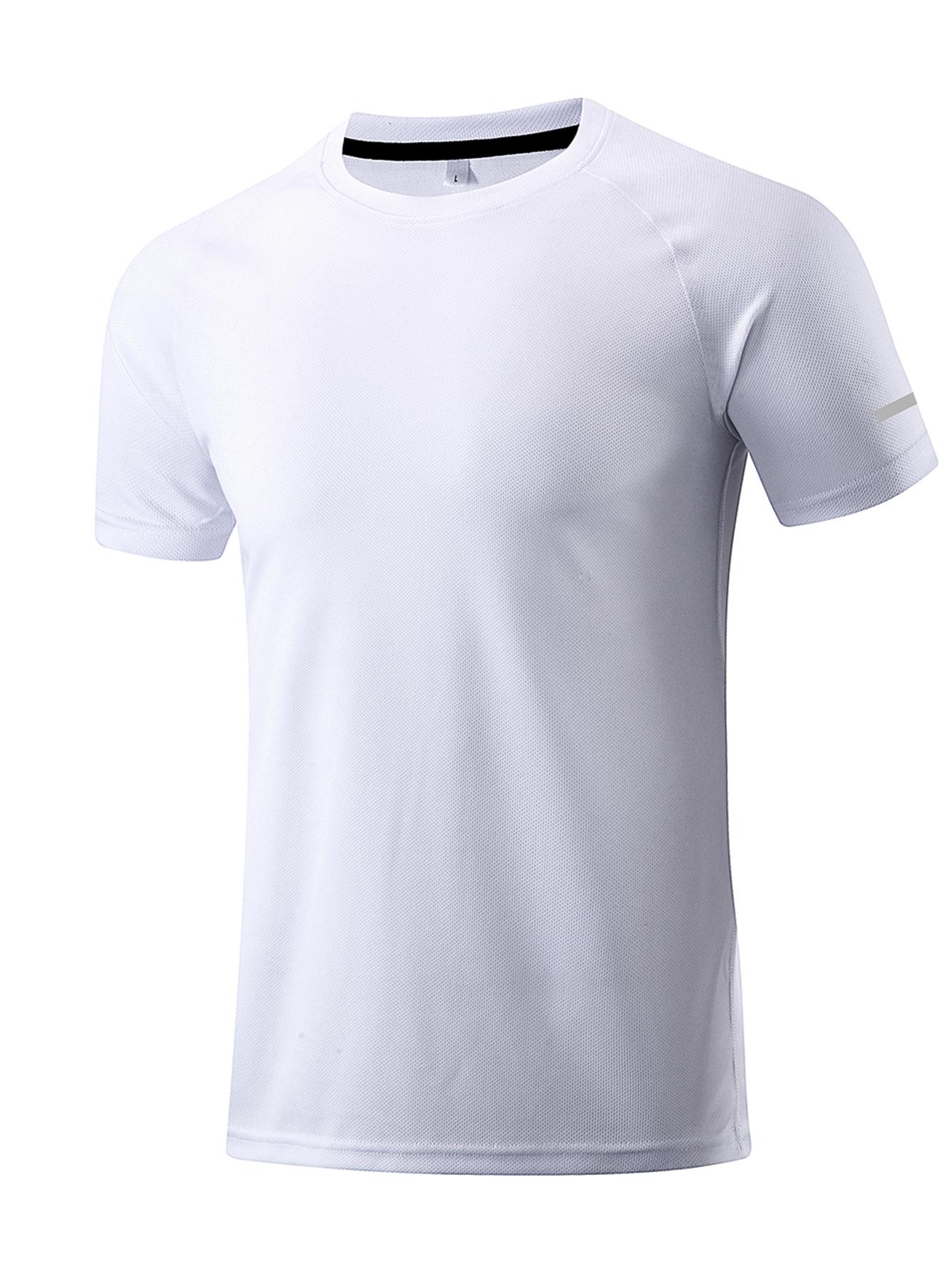 Sports-Sunzel Heren T-shirt met korte mouwen, snel drogend, sport, fitness, basketbal, training, vissen, hardlopen, losvallend T-shirt met korte mouwen S wit