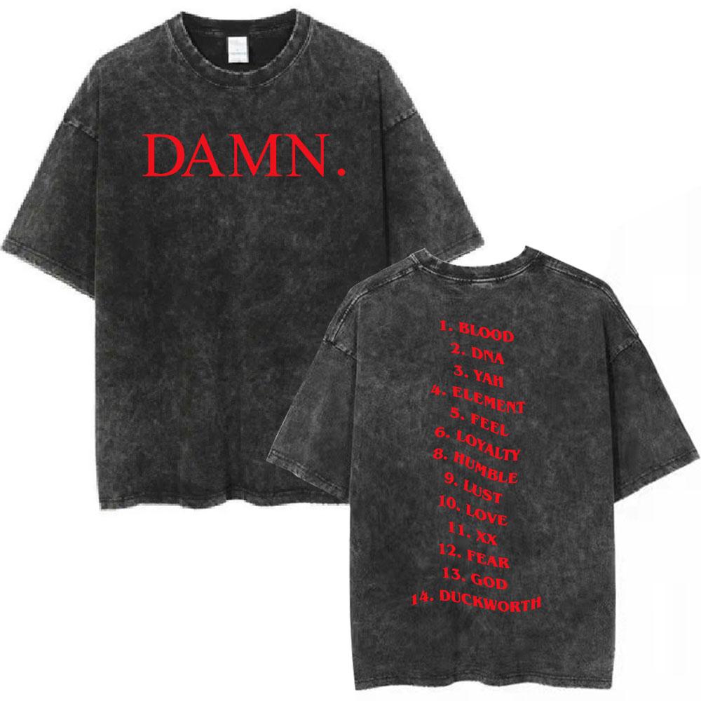 Couple short sleeved T-shirt Rapper Kendrick Lamar Mosterd Vintage Gewassen T-shirts Korte Mouw T-shirt Heren Casual Katoenen Oversized T-shirt XL