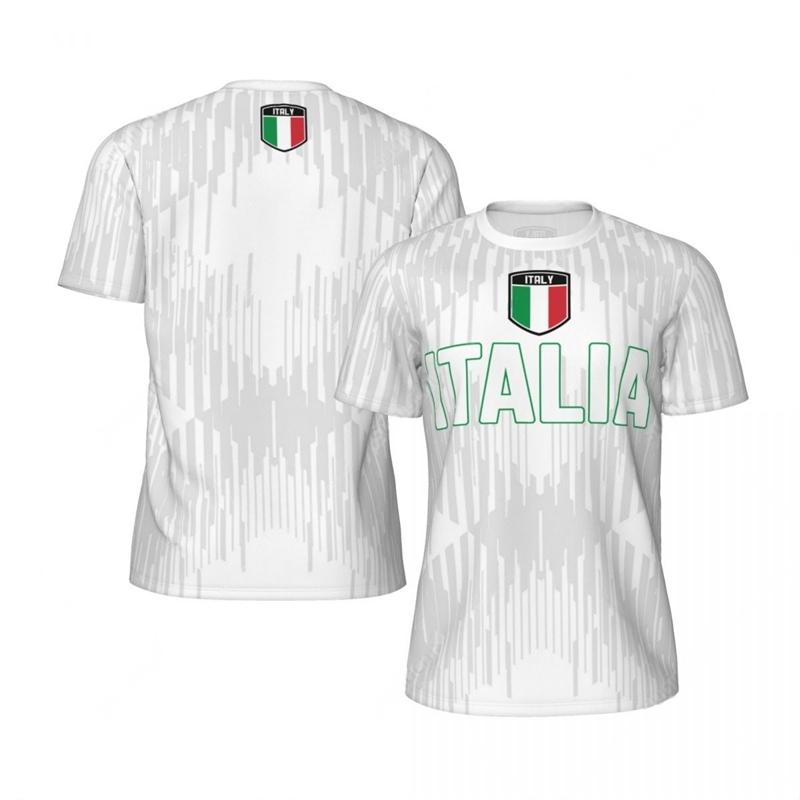 ETST 006 Italia Flag 3D Printed Jersey Summer Fashion Short Sleeve Casual Mens Sports T Shirt Quick Dry Breathable Football T-shirts 2XL