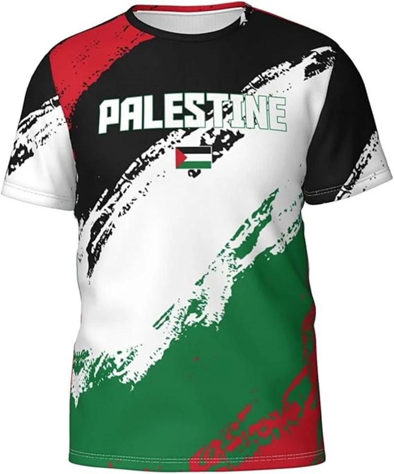ETST WENDY Palestine Flag 3d Printed T Shirt Men Women Summer Casual Short Sleeve Harajuku Streetwear L
