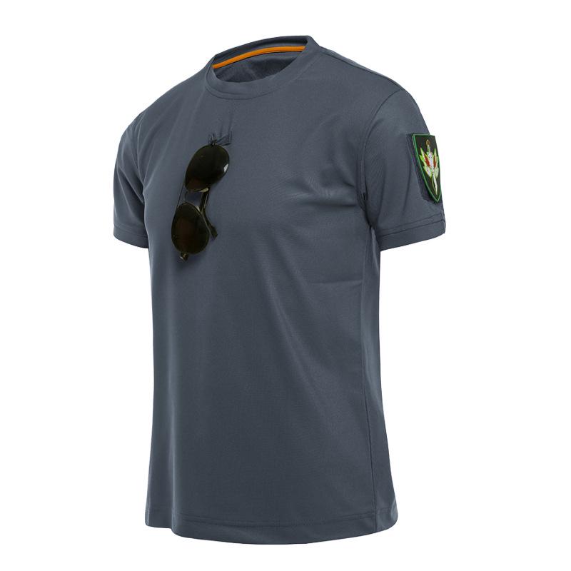 LAKER CC Outdoor T-shirt Heren Los Casual Korte mouwen Stretch Snel drogend Camouflage Training T-shirt Outdoor Korte mouwen Heren L grijs