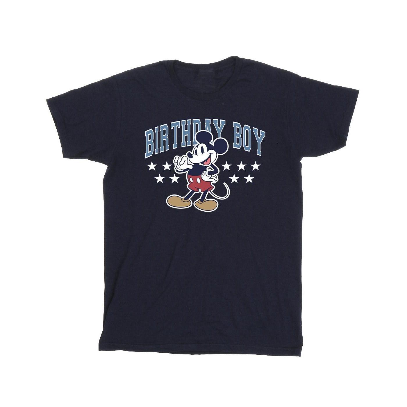 Disney Mens Birthday Boy Mickey Mouse Cotton T-Shirt L marineblauwe kleur