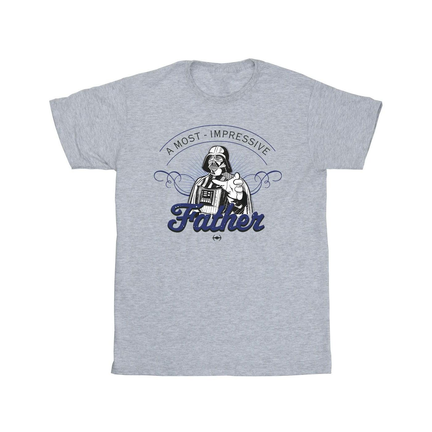 Star Wars Mens A Most Impressive Father Cotton T-Shirt L grijs