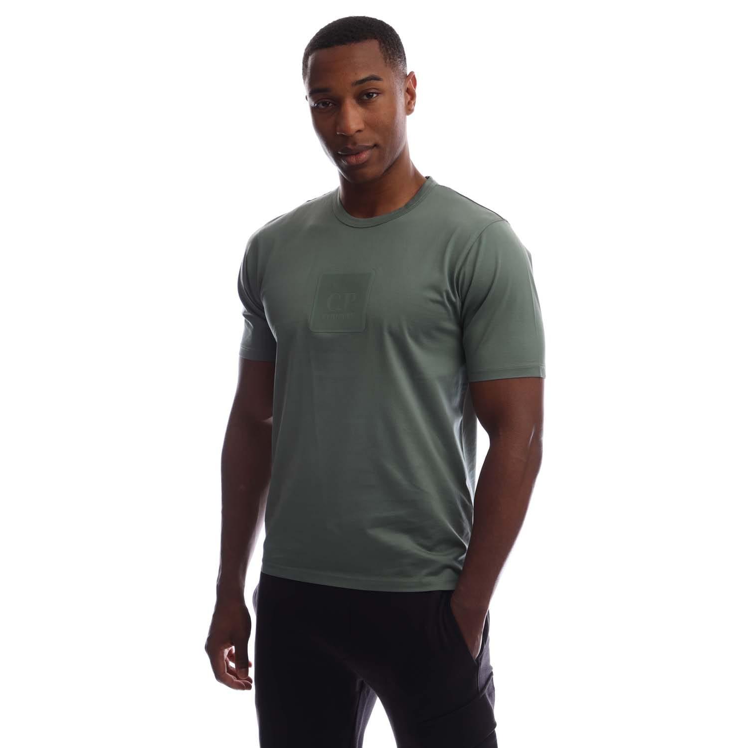 Pertemba FR - Apparel C.P. Company Mens Mercerised Cotton Badge T-Shirt L groen