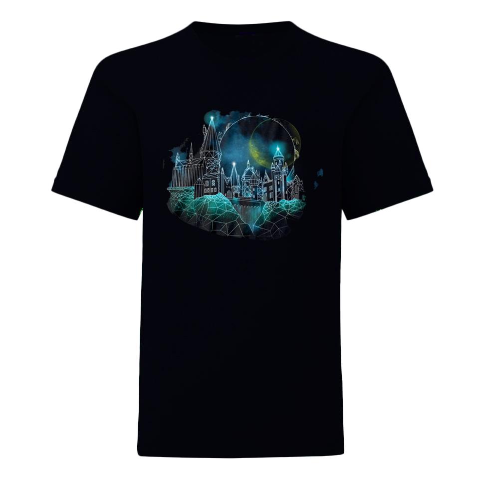 Harry Potter Mens Hogwarts Wireframe T-Shirt S