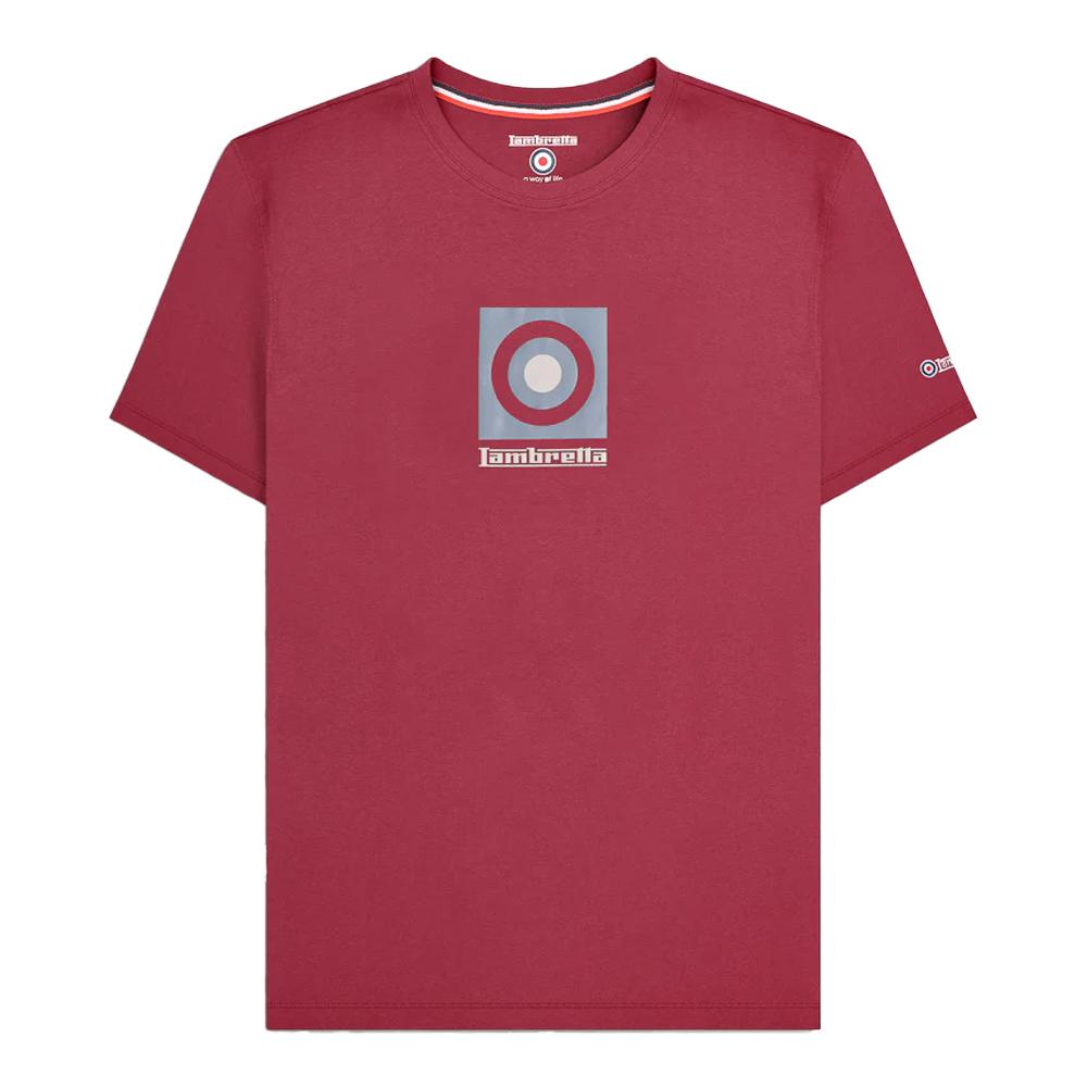 Lambretta Mens Box Logo T-Shirt 4XL bordeaux